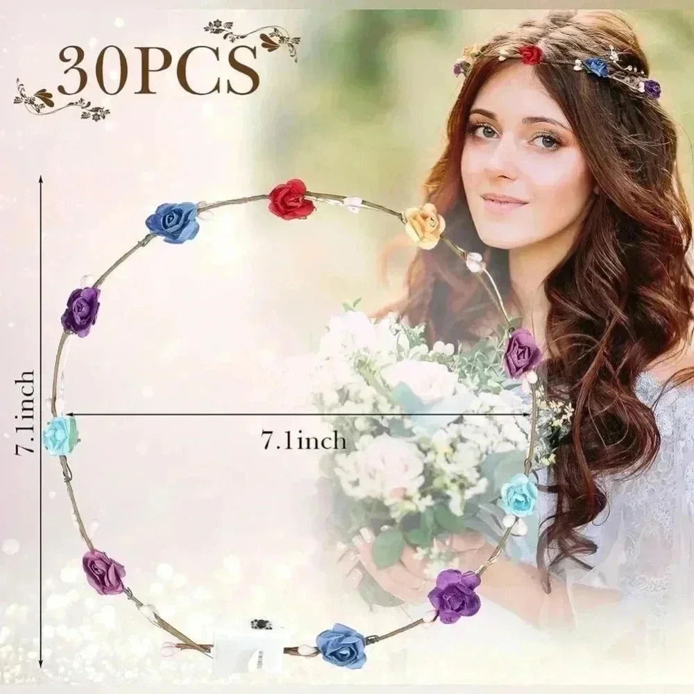 30 piece LED floral crowns